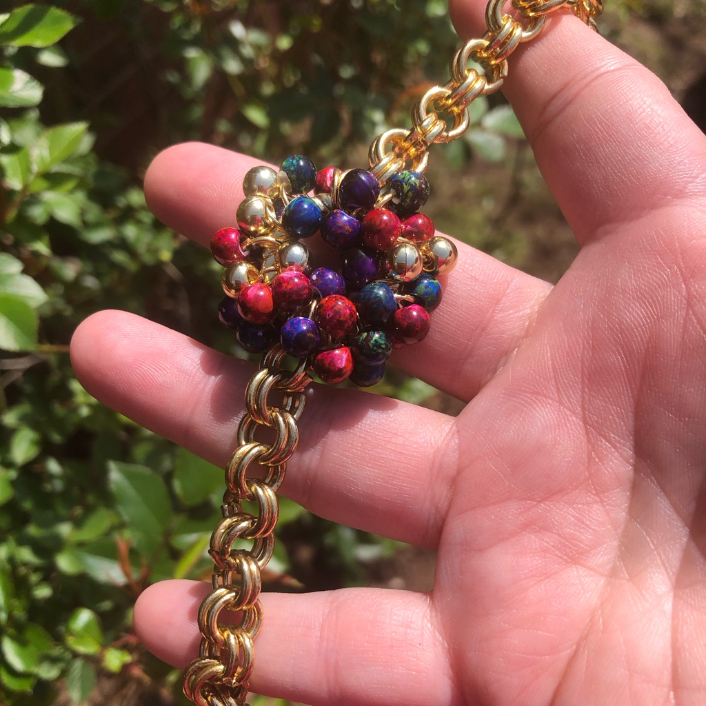 Popcorn Hand Crafted Bracelet From Vintage Earrings